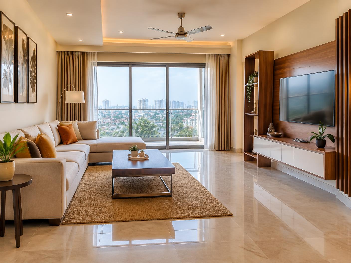 Freshly cleaned modern Chennai apartment
